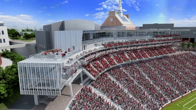 Rendering shows the west pavillon addition at Nippert Stadium
