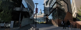 MainStreet view of Steger Student Life Center and Tangeman University Center
