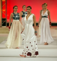 Models display student designs at the 2015 DAAP Fashion Show