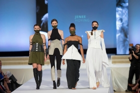 Models display student designs at the 2017 DAAP Fashion Show