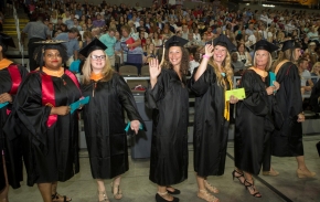 Graduates celebrate together at Commencement