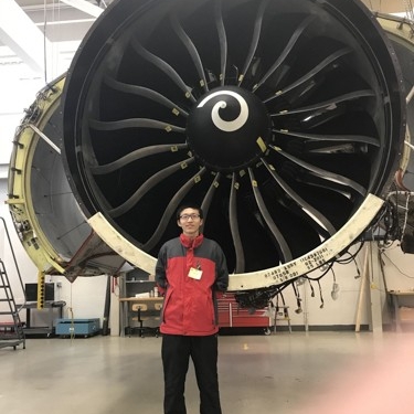 Visiting a jet engine lab.