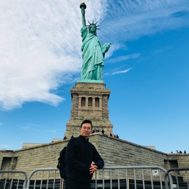 Visiting Liberty Island.