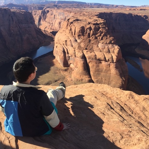 Exploring the Grand Canyon.