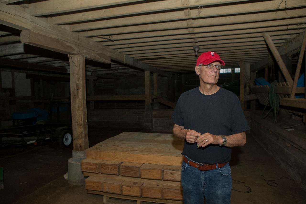 Geologists uses a barn at the field station to store geology borings from UC's nearby groundwater observatory along the Great Miami River.