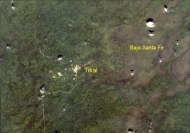 Satellite view of Tikal and Bajo Santa Fe.