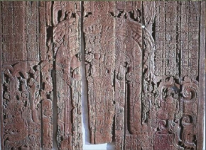 Example of wood carving found at Tikal temp, Guatemala