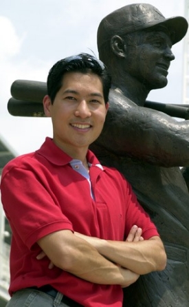 Tom Tsuchiya at the Reds ballpark