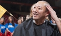 President Ono shaves head for charity