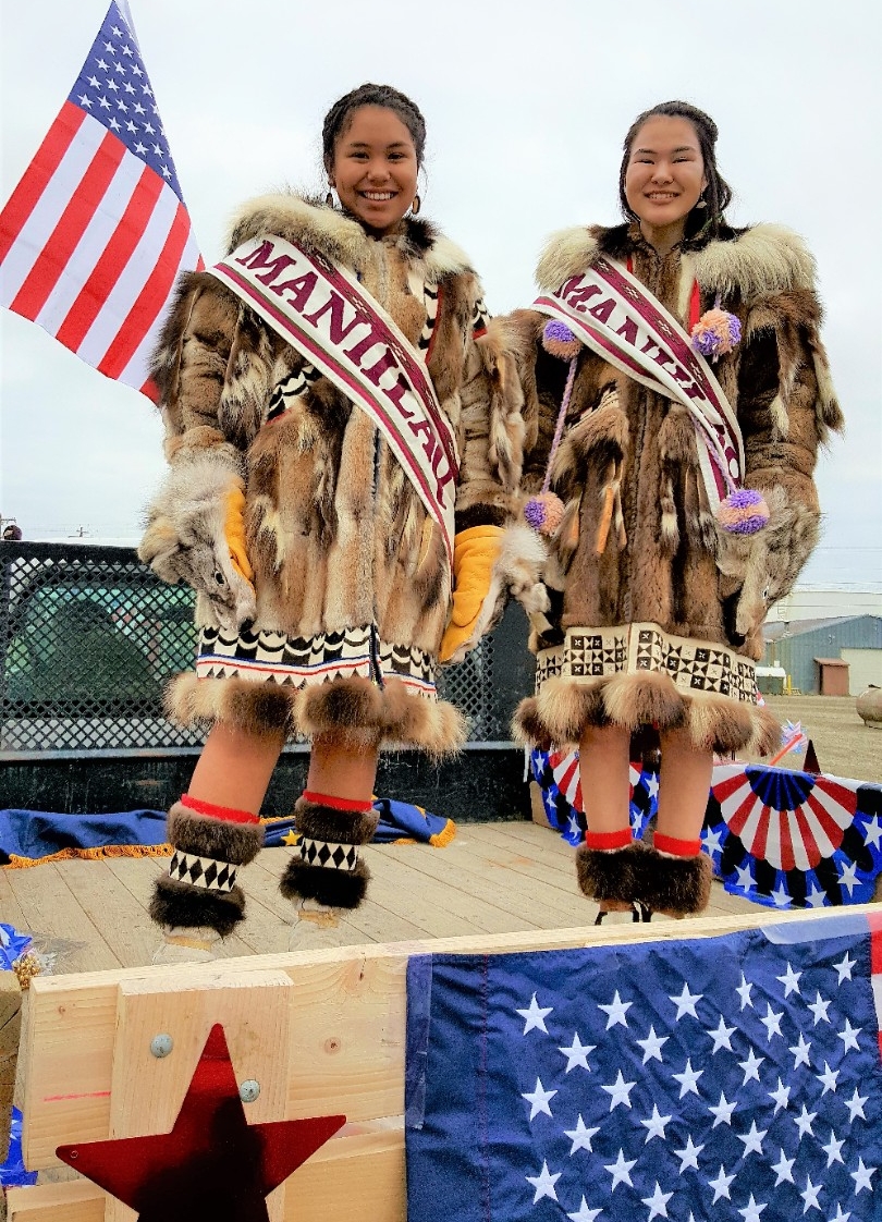 Young people in Kotzebue participate in an Independence Day parade.