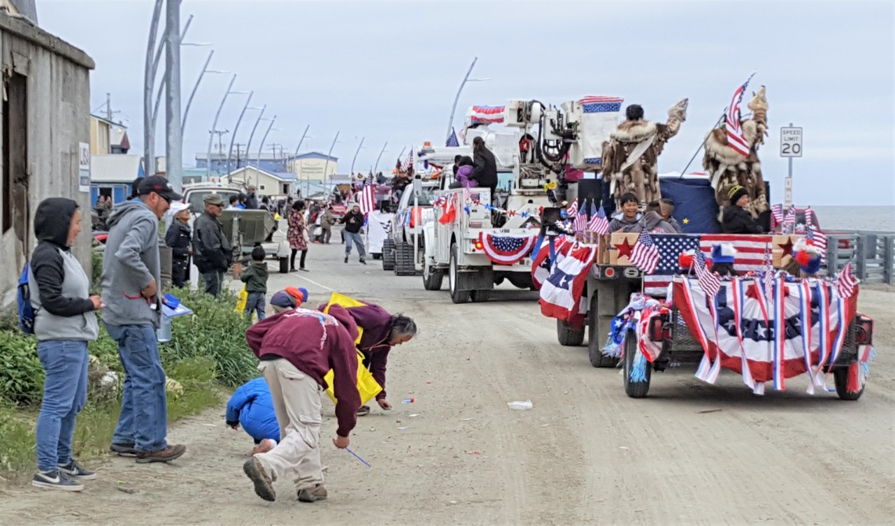 Residents of Kotzebue, Alaska, turn out for the annual Fourth of July parade.