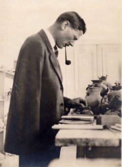 UC archaeologist Carl Blegen in Athens, Greece, in 1929.