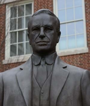 A bust of UC co-op founder Herman Schneider