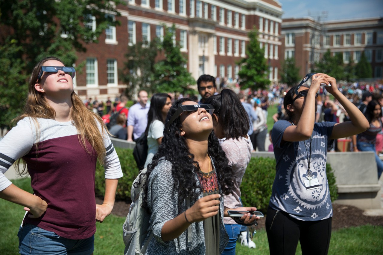 UC community observes 2017 solar eclipse