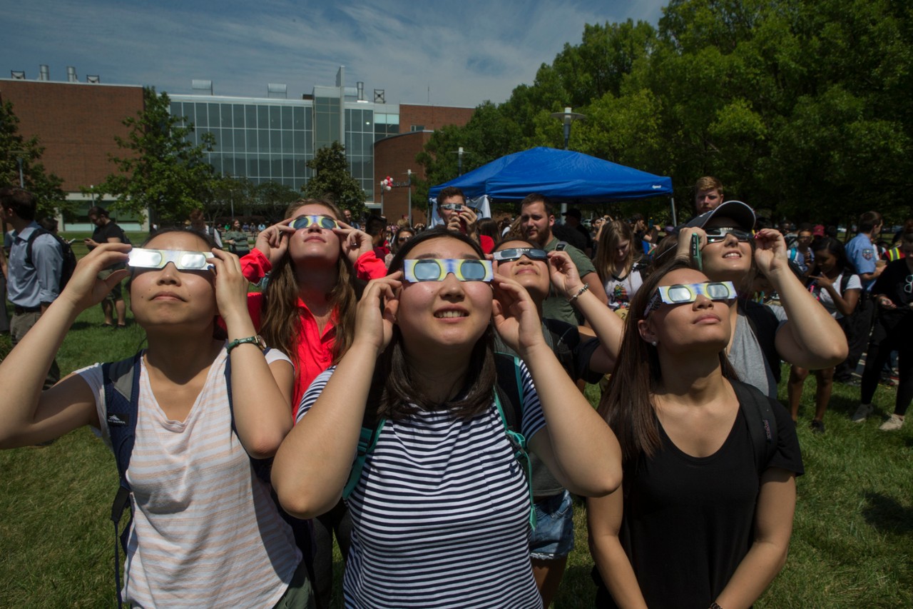 UC community observes 2017 solar eclipse