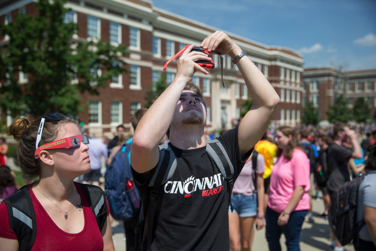 UC community observes 2017 solar eclipse