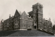 University of Cincinnati's Memorial Hall dormitory, a vintage photo.