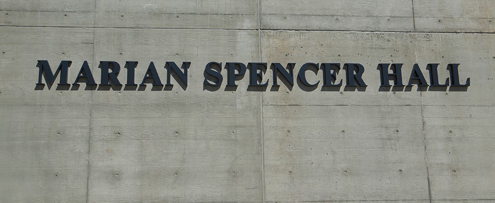The Marian Spencer Hall sign