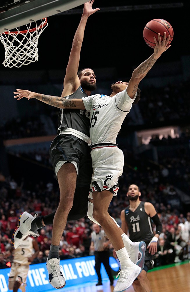 Cane Broome goes for a lay-up. 