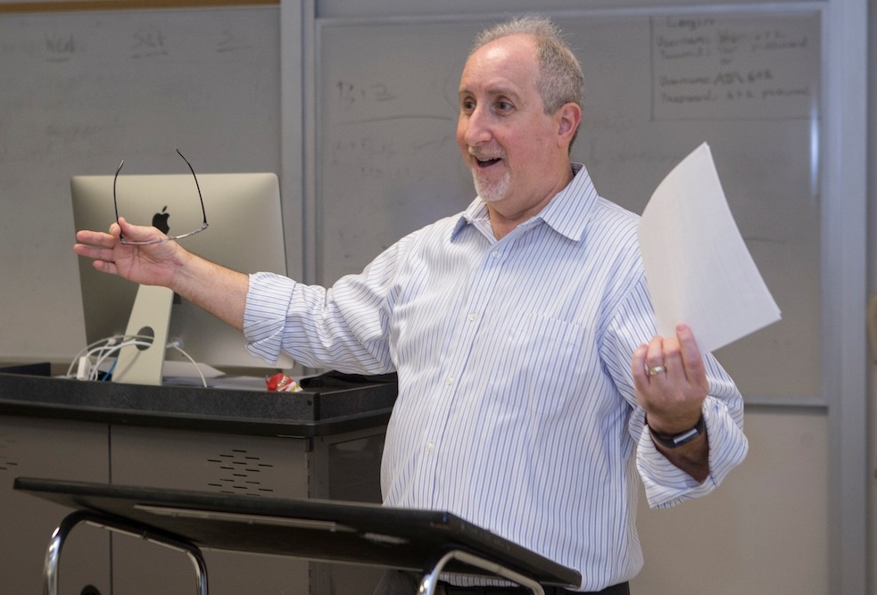 UC alumnus Michael Perry teaching in his classroom at UC.