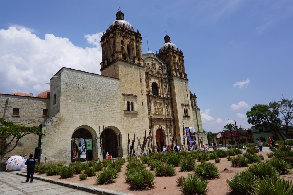 Exterior of local church in Oaxaca, Mexico.