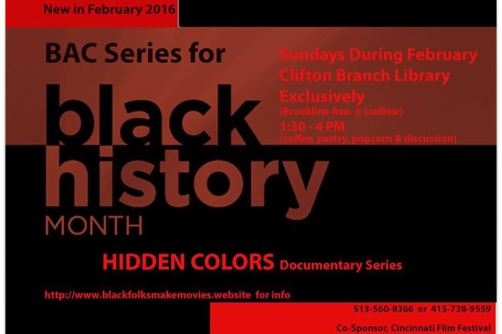 Poster featuring the Black American Cinema Series for Black History Month.