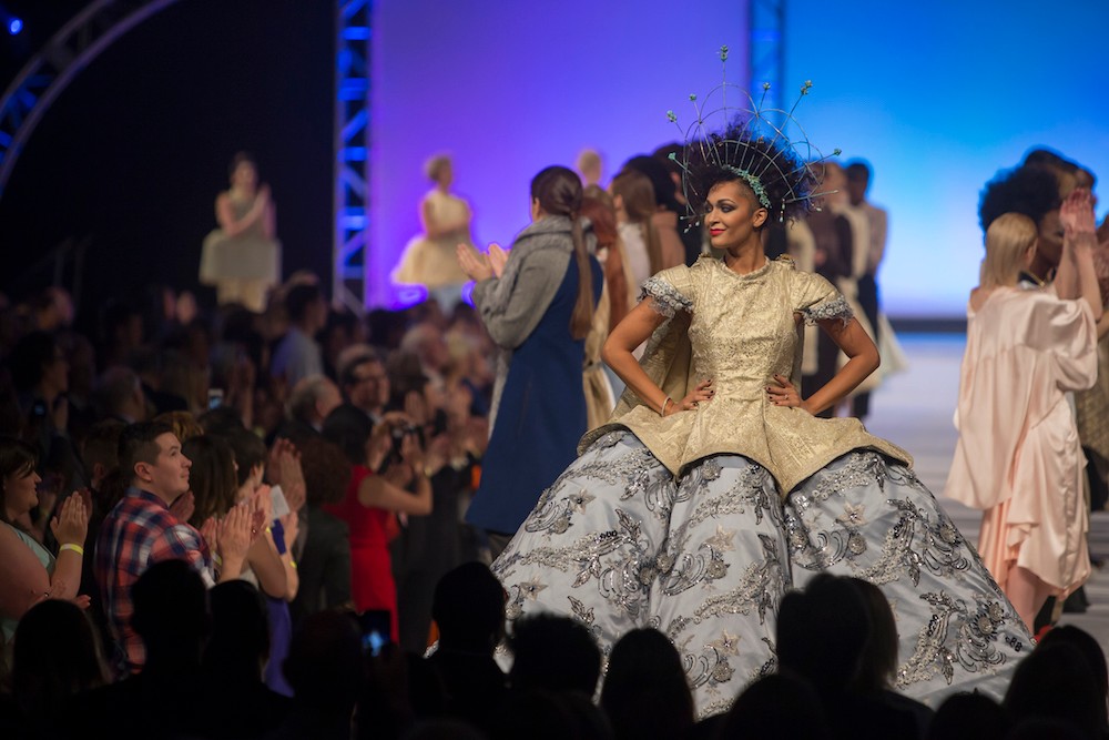 Models walk runway at 2017 UC DAAP fashion show.