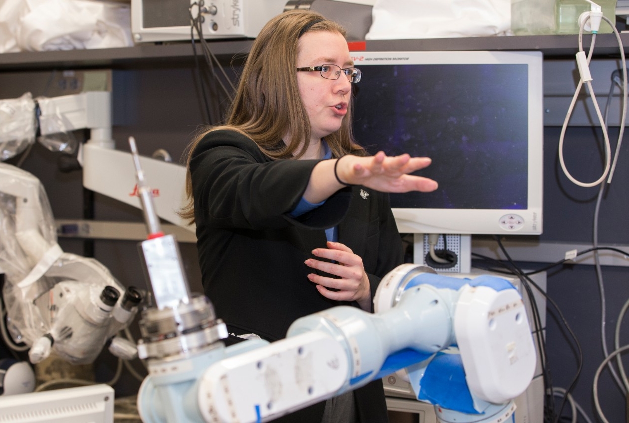 UC professor Catharine McGhan is studying robotics in telemedicine and the workplace. 