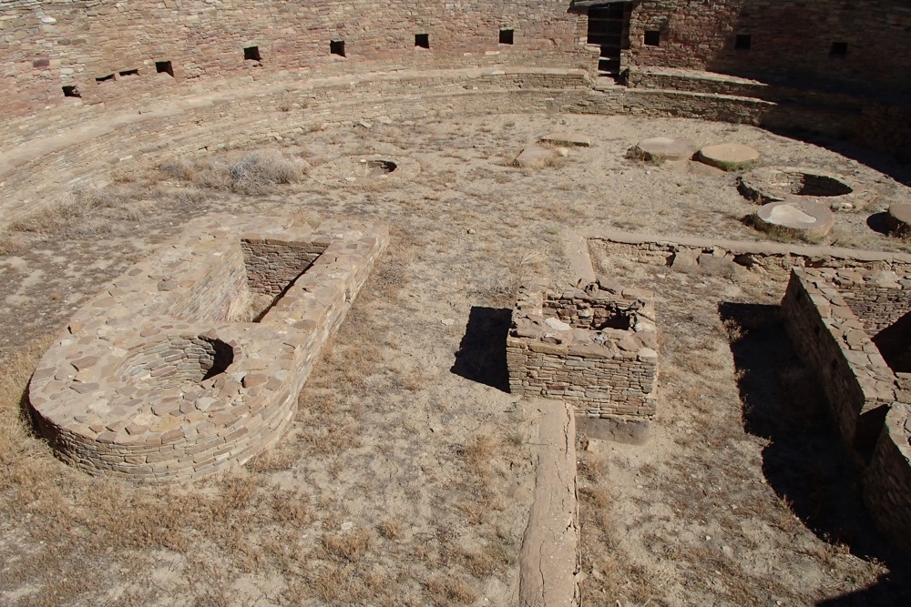 Stone constructed Chaco Canyon Kiva floor and walls.