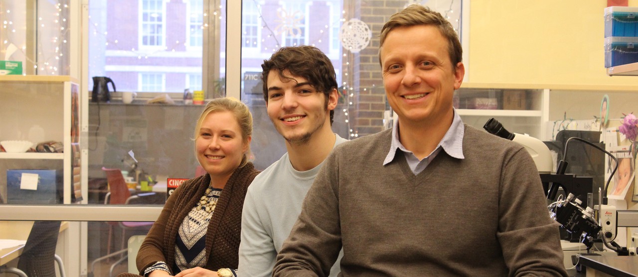 UC researcher Josh Gross with students