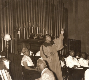 Louie Shropshire directing the choir