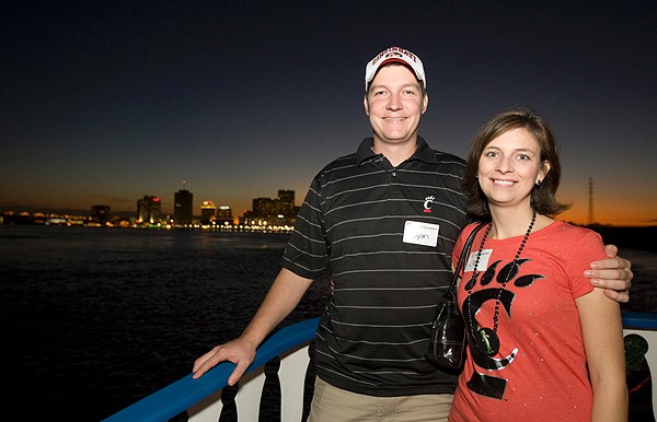 The UC Alumni Association sponsored a New Year's Eve cruise in the bayou for visiting Bearcats. 