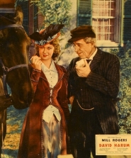 Evelyn and Will Rogers on a colorized lobby card for David Harum.