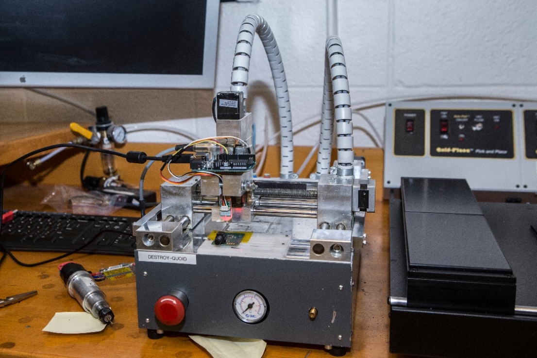 The computerized milling machine is used to customize sensors.