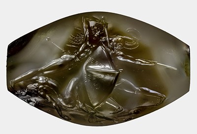 A Minoan sealstone reveals a hand-to-hand combat scene