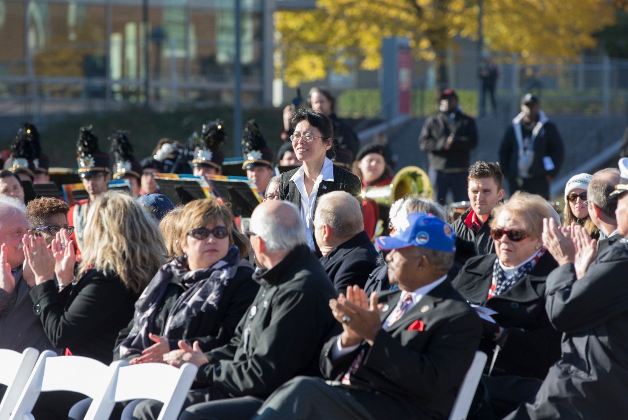 Cincinnati VA Medical Center Vivian Hutson stands to be acknowledged.