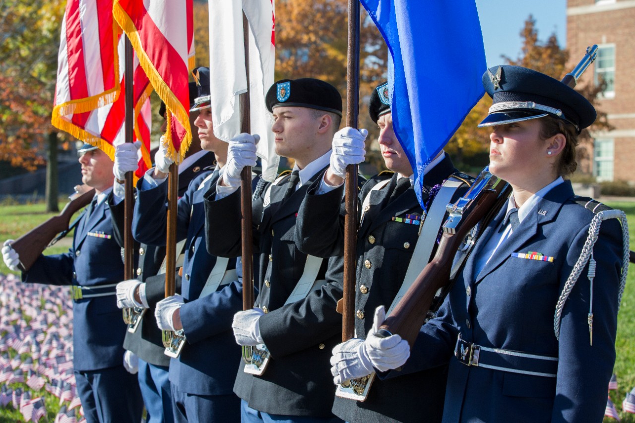 The ROTC color guard. 