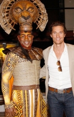 Alton White with Matthew McConaughey at a Lion King show.