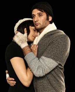 Rocky holds Adrian in the new Rocky musical.