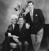 Reams with long-time friends Carol Channing and Jerry Herman.