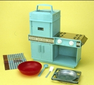 The oven in the alternative color of teal.