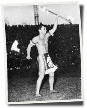 Don Poynter dressed as an Indian at the Miami game in 1948