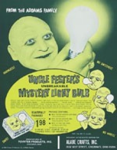 Ad for the Uncle Fester's Mystery Light Bulb from 1967.