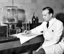 UC chemistry professor Rieveschl in his campus lab.