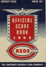 1943 Cincinnati Reds score book from Crosley Field