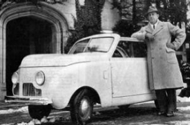 Powel Crosley with a '47 Crosley convertible