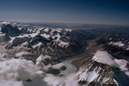 Tibet's mountains as shown from the top of Mount Everest