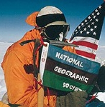 Barry Bishop at the top of Mt. Everest