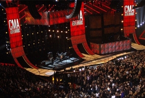 A photo of the stage at the Country Music c Awards.