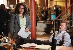 Diana Maria Riva and Bradley Whitford in ''The Good Guys''